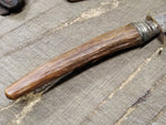 Vtg EIG Solingen Germany Fixed Blade Hunting Knife Carved Stag Handle w/Sheath