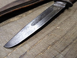Vtg WW2 Robeson Shuredge USA Combat Fighting Knife Stacked Leather Handle Sheat