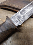Vtg WW2 Robeson Shuredge USA Combat Fighting Knife Stacked Leather Handle Sheat