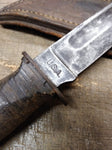 Vtg WW2 Robeson Shuredge USA Combat Fighting Knife Stacked Leather Handle Sheat