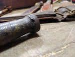 Vtg WW2 Robeson Shuredge USA Combat Fighting Knife Stacked Leather Handle Sheat
