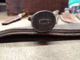 Vtg WW2 Robeson Shuredge USA Combat Fighting Knife Stacked Leather Handle Sheat