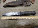 Vtg WW2 Robeson Shuredge USA Combat Fighting Knife Stacked Leather Handle Sheat