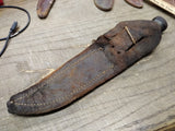 Vtg WW2 Robeson Shuredge USA Combat Fighting Knife Stacked Leather Handle Sheat
