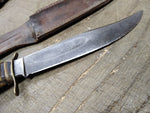 Vtg Edge Mark 473 Solingen Germany Fixed Blade Hunting Knife Stag Handle Sheath