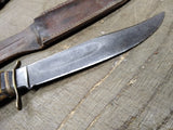 Vtg Edge Mark 473 Solingen Germany Fixed Blade Hunting Knife Stag Handle Sheath