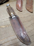Vtg Edge Mark 473 Solingen Germany Fixed Blade Hunting Knife Stag Handle Sheath