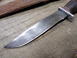 Vtg Schrade Walden H 15 NY USA Hunting Knife Stacked Leather Handle Sheath Nice