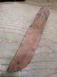 Vtg Schrade Walden H 15 NY USA Hunting Knife Stacked Leather Handle Sheath Nice