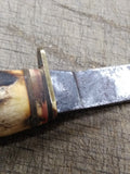 Vtg Edge Mark 489 Solingen Germany Fixed Blade Hunting Knife Antler Stag Handle