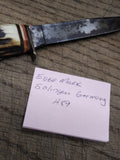 Vtg Edge Mark 489 Solingen Germany Fixed Blade Hunting Knife Antler Stag Handle