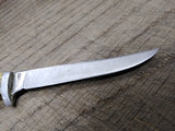 Vtg Orig Queen USA 6" Fixed Blade Bird Trout Knife Winterbone Scales 40's Carbon
