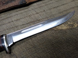 Vtg Case XX USA Fixed Blade Knife Stacked Leather Handle 9" with Leather Sheath