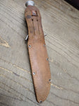 Vtg Forest Friend Fixed Blade Hunting Knife Stacked Leather Handle Sheath Japan!