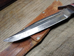 Vtg Forest Friend Fixed Blade Hunting Knife Stacked Leather Handle Sheath Japan!