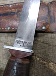 Vtg Schrade Walden H 15 Fixed Blade Hunting Knife Stacked Leather Handle Sheath