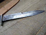 Vtg WW2 Fixed Blade Combat Knife 7" Blade Stacked Leather Handle Leather Sheath