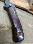 Vtg 1980s Czechoslovakian 9V700 Bayonet Fighting Knife 11 1/8" Leather Scabbard