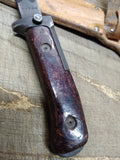 Vtg 1980s Czechoslovakian 9V700 Bayonet Fighting Knife 11 1/8" Leather Scabbard