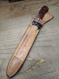 Vtg 1980s Czechoslovakian 1342c Bayonet Fighting Knife 11 1/8" Leather Scabbard