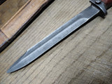 Vtg 1980s Czechoslovakian 1342c Bayonet Fighting Knife 11 1/8" Leather Scabbard
