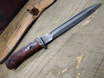 Vtg 1980s Czechoslovakian 1342c Bayonet Fighting Knife 11 1/8" Leather Scabbard