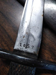 Vtg WW2 TOLEDO Spanish Mauser M1941 Bolo Bayonet Fighting Knife w/Scabbard