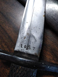 Vtg WW2 TOLEDO Spanish Mauser M1941 Bolo Bayonet Fighting Knife w/Scabbard
