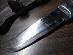 Vtg Colonial Fixed Blade Hunting Knife 5.5" Blade Metal Handle w/Olsen Sheath