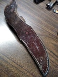 Vtg Colonial Fixed Blade Hunting Knife 5.5" Blade Metal Handle w/Olsen Sheath