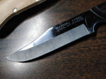 Vtg Maxam Steel 420 Stainless Fixed Blade Hunting Knife 5.75" Wood Handle Sheath
