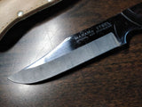 Vtg Maxam Steel 420 Stainless Fixed Blade Hunting Knife 5.75" Wood Handle Sheath