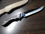 Vtg Maxam Steel 420 Stainless Fixed Blade Hunting Knife 5.75" Wood Handle Sheath