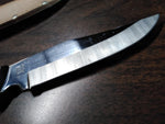 Vtg Maxam Steel 420 Stainless Fixed Blade Hunting Knife 5.75" Wood Handle Sheath