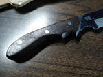 Vtg Maxam Steel 420 Stainless Fixed Blade Hunting Knife 5.75" Wood Handle Sheath