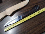 Vtg Maxam Steel 420 Stainless Fixed Blade Hunting Knife 5.75" Wood Handle Sheath