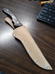 Vtg Maxam Steel 420 Stainless Fixed Blade Hunting Knife 5.75" Wood Handle Sheath