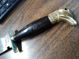 Vtg T Gomez Fixed Blade Bowie Knife Hand Engraved Eagle Pommel 12.5" Mexico Nice