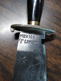 Vtg T Gomez Fixed Blade Bowie Knife Hand Engraved Eagle Pommel 12.5" Mexico Nice