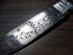 Vtg T Gomez Fixed Blade Bowie Knife Hand Engraved Eagle Pommel 12.5" Mexico Nice