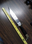 Vtg T Gomez Fixed Blade Bowie Knife Hand Engraved Eagle Pommel 12.5" Mexico Nice