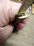 Vtg Western Boulder USA L28 Fixed Blade Bird & Trout Knife Stacked Leather 6.5"