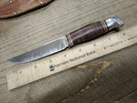 Vtg RH PAL 70 Fixed Blade Hunting Knife Stainless Blade Leather Handle & Sheath!