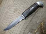 Vtg Case XX Fixed Blade Hunting Knife 5 in Blade 4.25 in Stacked Leather Handle