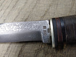 Vtg Case XX Fixed Blade Hunting Knife 5 in Blade 4.25 in Stacked Leather Handle