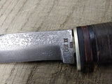 Vtg Case XX Fixed Blade Hunting Knife 5 in Blade 4.25 in Stacked Leather Handle