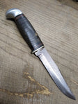 Vtg Case XX Fixed Blade Hunting Knife 5 in Blade 4.25 in Stacked Leather Handle