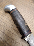 Vtg Case XX Fixed Blade Hunting Knife 5 in Blade 4.25 in Stacked Leather Handle