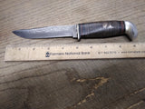 Vtg Case XX Fixed Blade Hunting Knife 5 in Blade 4.25 in Stacked Leather Handle