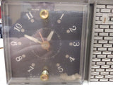 Vtg Zenith Table Top Tube Am Clock Radio Clock Works Parts Repair Lot Nice Case!